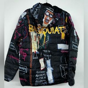 NWT Jean-Michel Basquiat + Members Only Down Puffer Packable Jacket MQ090205-BLK